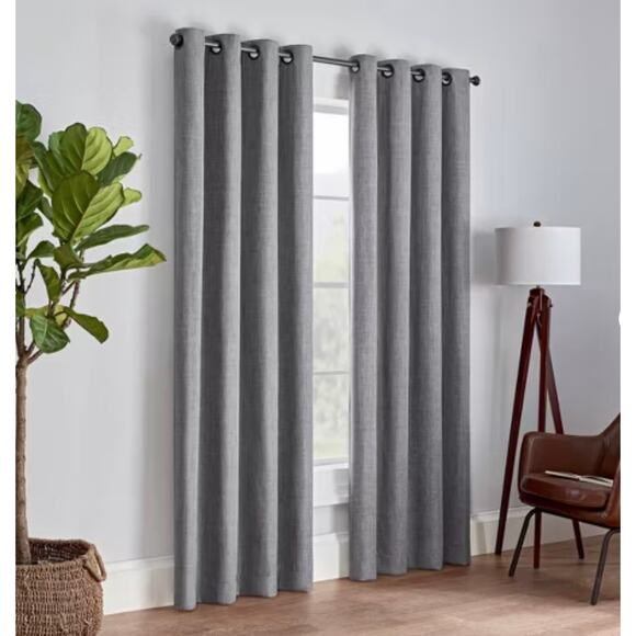 NWOT Eclipse Light Gray Blackout Rowland Curtain Panel (1) - 52x84 - Picture 1 of 5